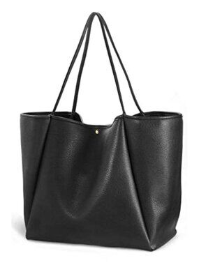 Oversize Vegan Leather Tote Women Weekender Bag Shopper Handbag Travel Purse